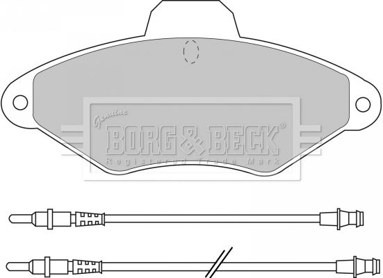 BORG & BECK stabdžių trinkelių rinkinys, diskinis stabdys BBP1400